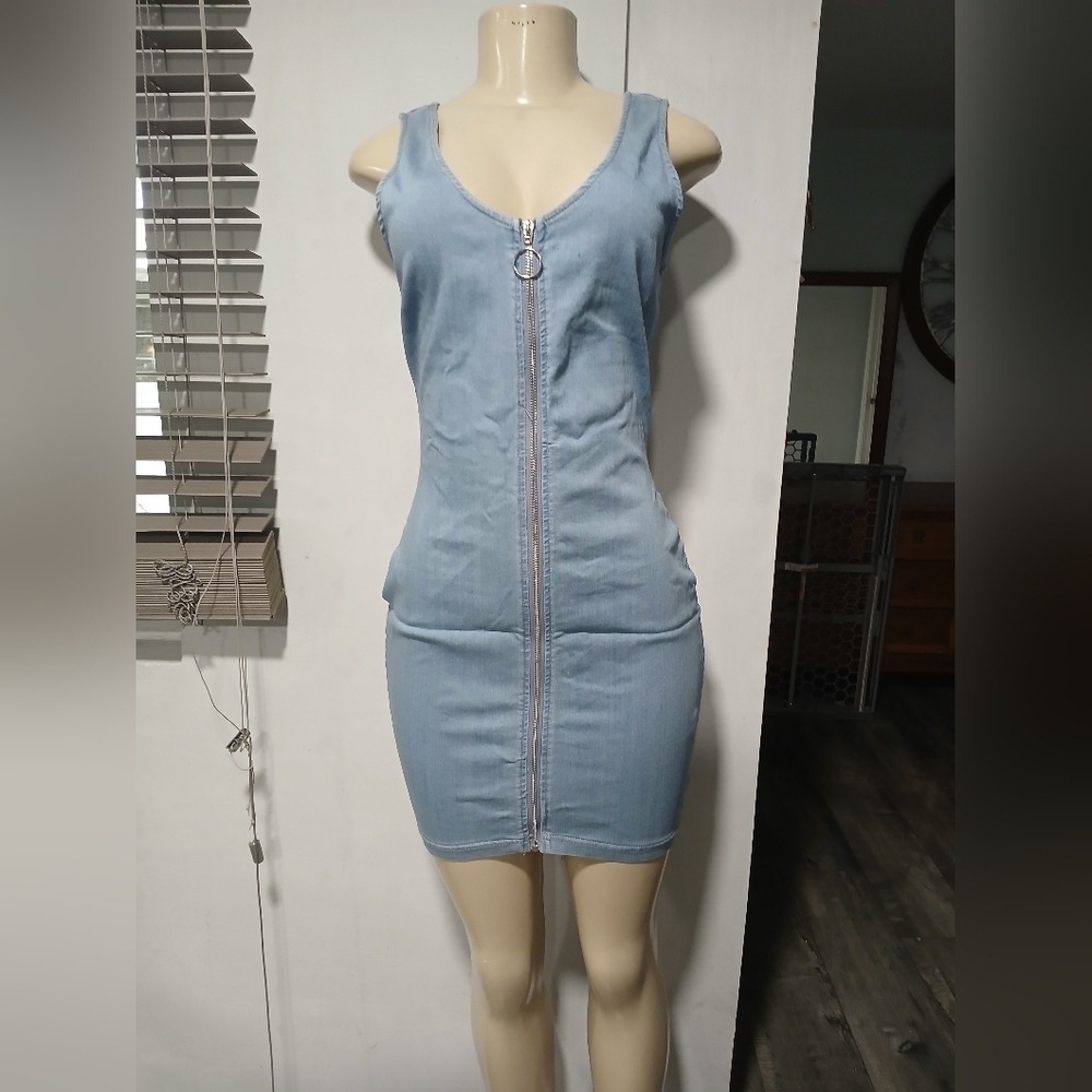 Iris Light Blue Denim Mini Dress